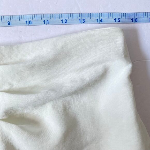 Zara Skirt Women Sz M Off White Front Asymmetrical Split Cinched Waist NWT Flaws - Picture 13 of 15